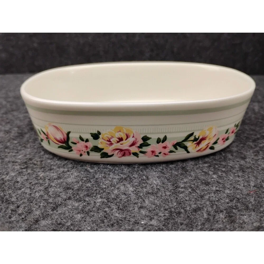 Vintage CROSCILL Porcelain Bathelle Soap Dish Cottagecore Pink Roses Japan